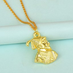 Picture of Beautiful Chhatrapati Shivaji Maharaj Locket in Golden Color - Pay Tribute to the Great King in Style
